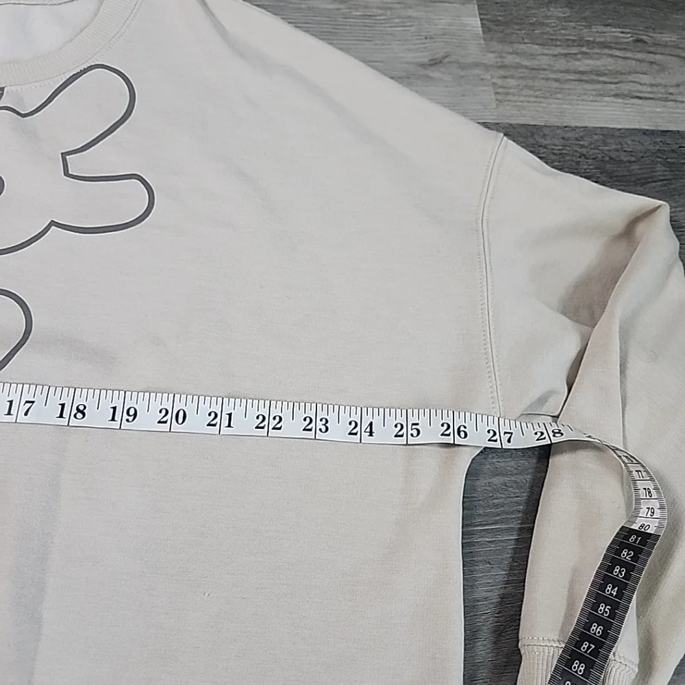 Disney Mickey Mouse Women Sweatshirt Sz XXLBeige Round Neck Long Sleeve Pullover - Picture 6 of 8